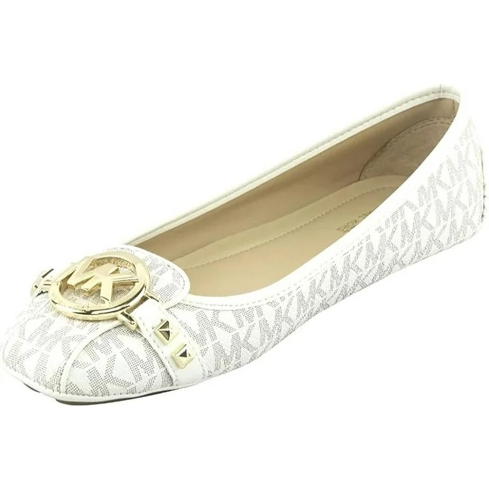 NEW Michael Kors Fulton Studded Vanilla Logo Ballet Flat Loafer Moccasin size 8 - Picture 3 of 4